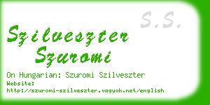 szilveszter szuromi business card